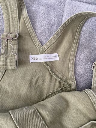 Vestido Peto Verde Zara T 10 años