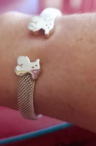 Pulsera rígida Mesh Plata osos Tous