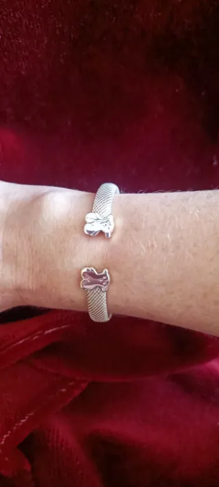 Pulsera rígida Mesh Plata osos Tous