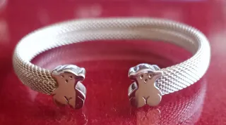Pulsera rígida Mesh Plata osos Tous