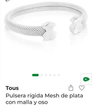 Pulsera rígida Mesh Plata osos Tous