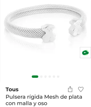 Pulsera rígida Mesh Plata osos Tous