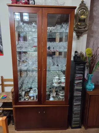 Vitrina de madera y cristal