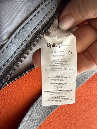 Bolso Hombro Kipling Gris Camuflaje
