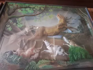 Reproducción relieve escena caza