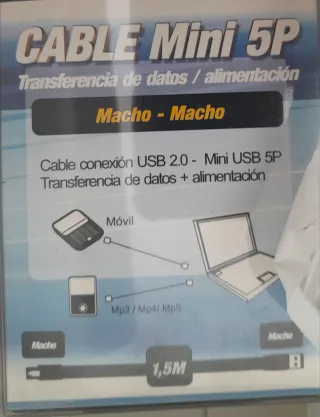 Cable Mini USB 2.0 5P Macho-Macho