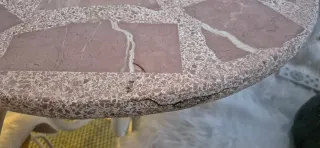 Tavolo da giardino esterno in ferro e pietra