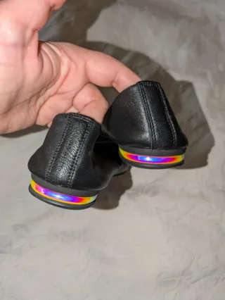 Bailarinas Piel Negra Talla 41 Tacón Plataforma