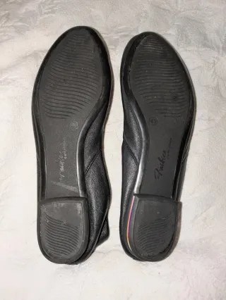 Bailarinas Piel Negra Talla 41 Tacón Plataforma