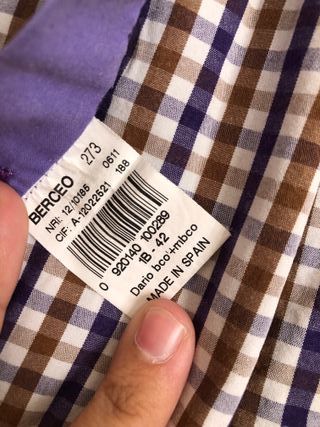 Camisa de cuadros Dario Beltran hombre