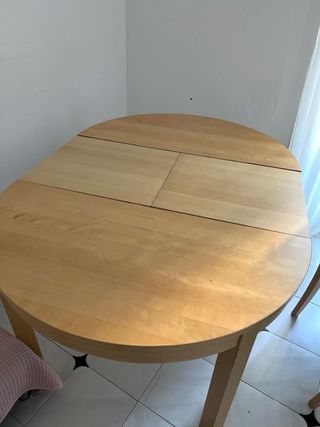 Mesa redonda extensible madera + 3 sillas