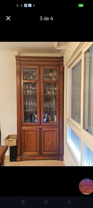 Vitrina de madera y cristal