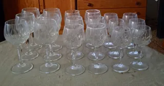 Juego 6 copas agua, vino, licor cristal