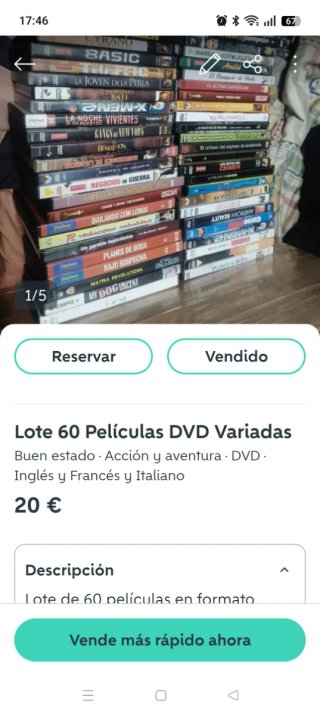 Lote 160 Películas DVD y lote de 60 películas