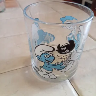 Bicchiere Smurf Nutella Ferrero Puffi