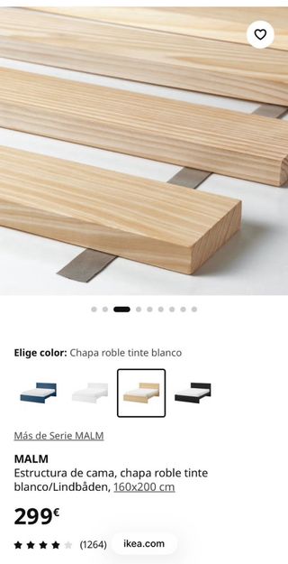 Cama Malm Ikea 160x200 con cajones y somieres