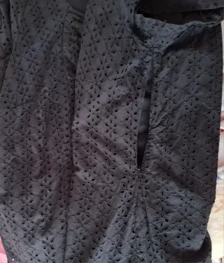 Blusa Negra Bordada con Lazo Boho