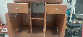 Mueble de baño madera y mármol