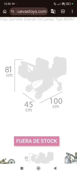 Carrito Gemelar Doble juguete