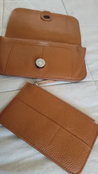 Monedero Hermes Piel Marrón