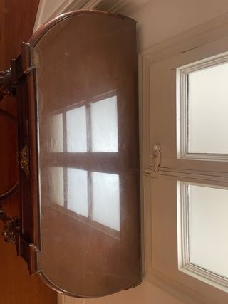 Mesa de entrada madera y cristal vintage