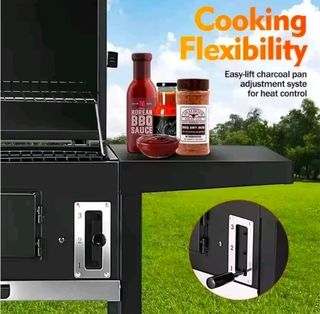 Barbacoa carbón grande con tapa y termómetro NUEVA