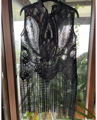 Top encaje Zara negro