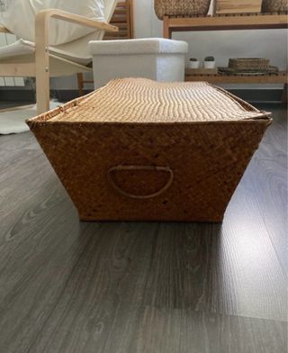Baúl grande de mimbre para almacenaje