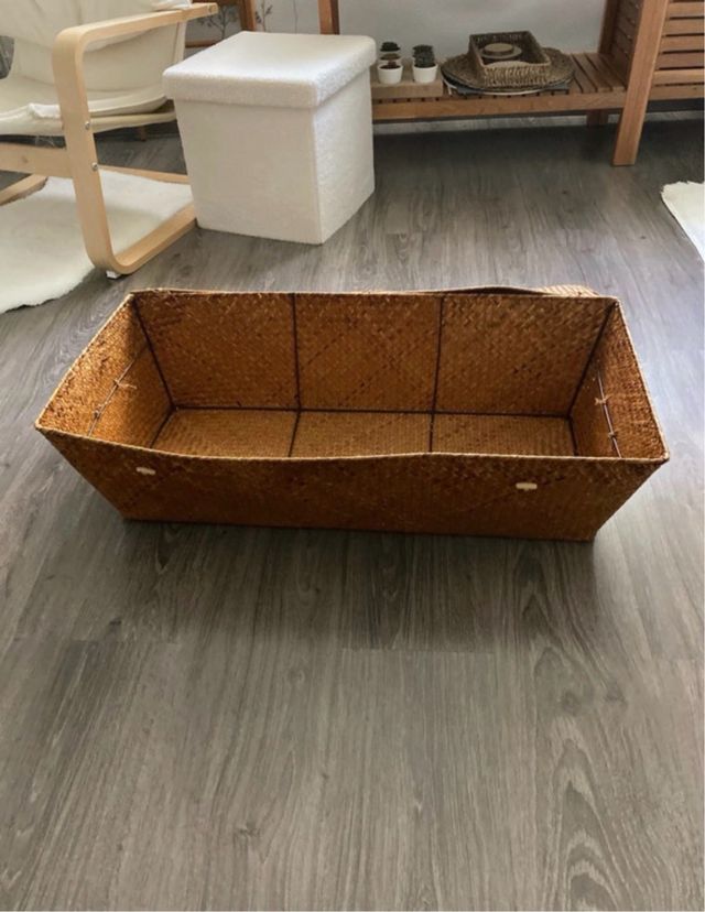 Baúl grande de mimbre para almacenaje