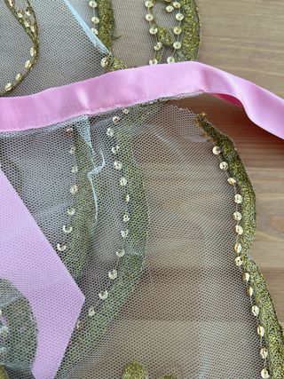 Manteleta Fallera Niña Dorada y Rosa