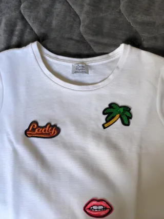 Vestido blanco Zara con parches