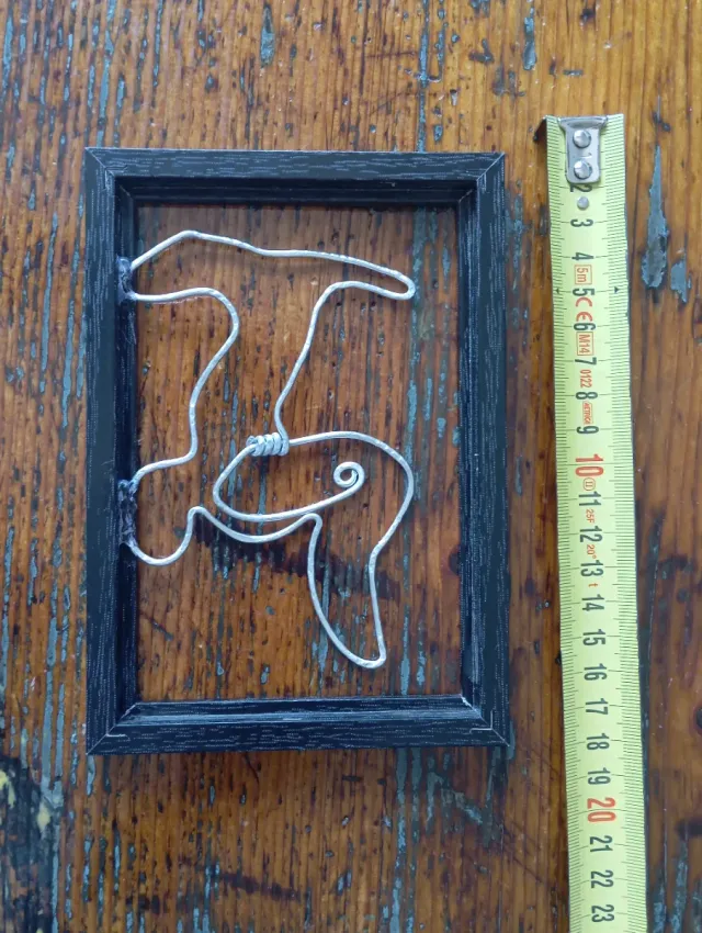 Quadretto Bassotto in Metallo e Legno