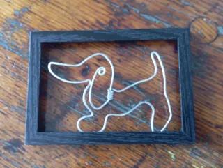 Quadretto Bassotto in Metallo e Legno