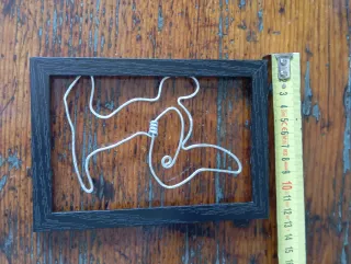 Quadretto Bassotto in Metallo e Legno