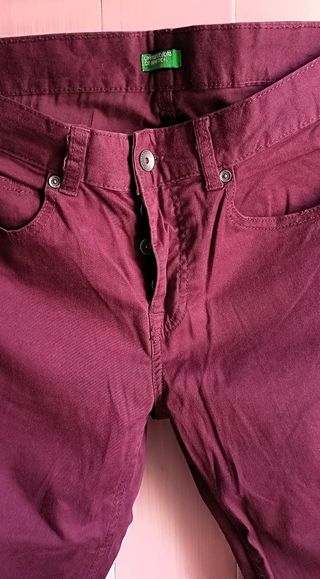Pantaloni Benetton bordeaux