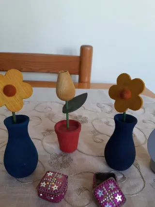 Set Decorativo Flores , Cajas y porta velas