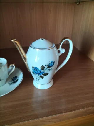 Juego de café porcelana azul y blanco