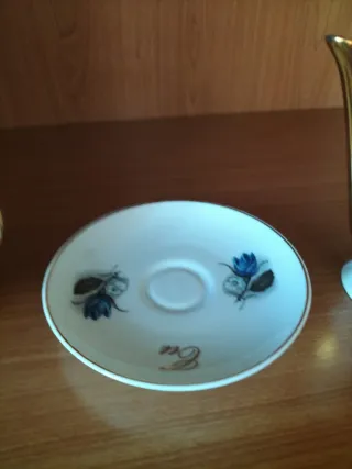 Juego de café porcelana azul y blanco