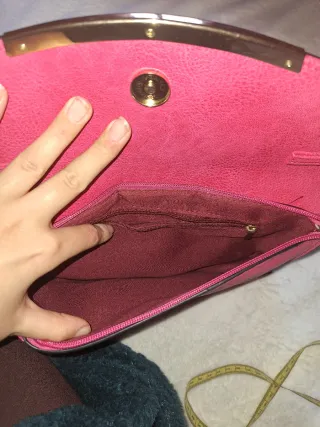 Fuchsia Pink Clutch / Shoulder Bag