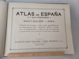 Antiguo ATLAS DE ESPAÑA Y SUS POSESIONES, año 1920