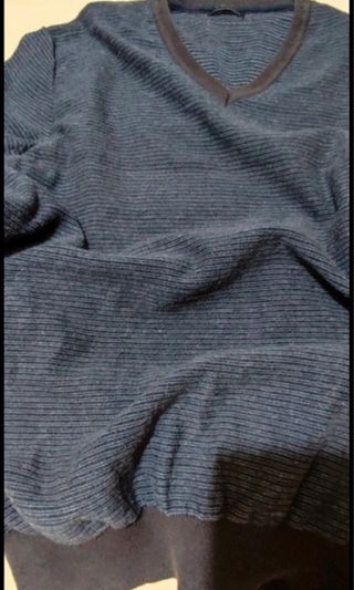 Jersey Massimo Dutti pico gris talla L