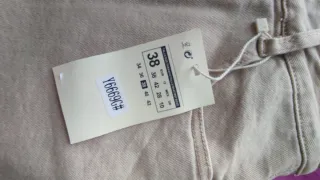 Falda vaquera corta beige