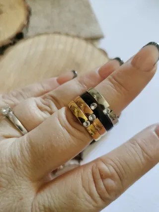 Conjunto 4 Anillos Acero