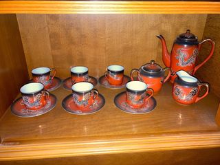 Juego de café chino pintado a mano