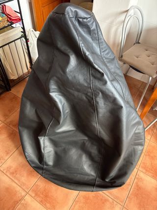 Puff Huppers Negro Piel Sintética