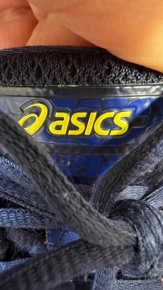 Zapatillas Asics running azul y amarillo