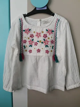 Blusa Sfera Niña Talla 4-5 Años Flores