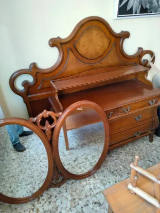 Muebles dormitorio madera y cristal