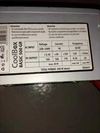 Fuente Alimentación Coolbox 500W