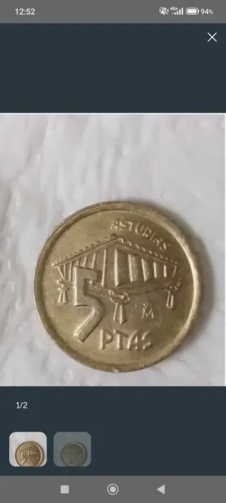 Moneda 5 Pesetas Asturias